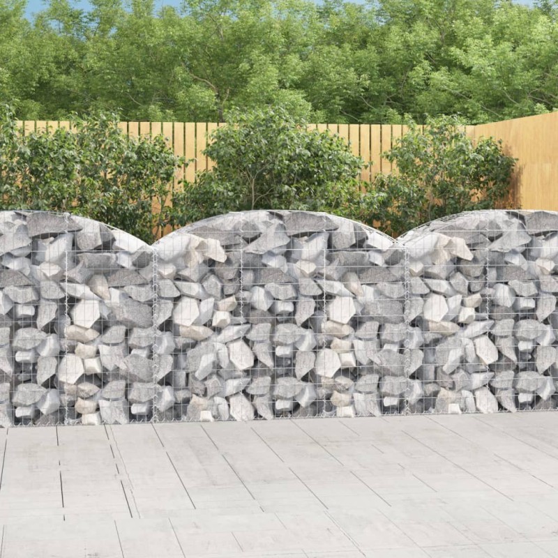 Gabione mit Hochbogen 150x50x100/120 cm Verzinktes Eisen Gabione mit Hochbogen 150x50x100/120 cm Verzinktes Eisen