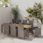 vidaXL 9-tlg. Garten-Essgruppe mit Kissen Poly Rattan Grau vidaXL 9-tlg. Garten-Essgruppe mit Kissen Poly Rattan Grau