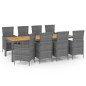 vidaXL 9-tlg. Garten-Essgruppe mit Kissen Poly Rattan Grau vidaXL 9-tlg. Garten-Essgruppe mit Kissen Poly Rattan Grau