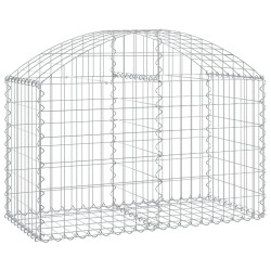 Gabione mit Hochbogen 100x50x60/80 cm Verzinktes Eisen