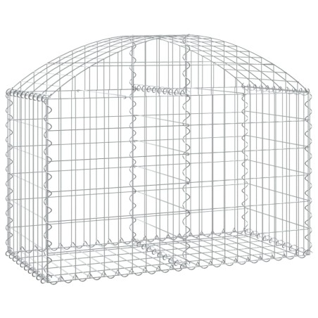 Gabione mit Hochbogen 100x50x60/80 cm Verzinktes Eisen