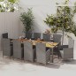 11-tlg. Garten-Essgruppe mit Auflagen Poly Rattan Grau 11-tlg. Garten-Essgruppe mit Auflagen Poly Rattan Grau