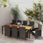 9-tlg. Garten-Essgruppe mit Kissen Poly Rattan Schwarz 9-tlg. Garten-Essgruppe mit Kissen Poly Rattan Schwarz