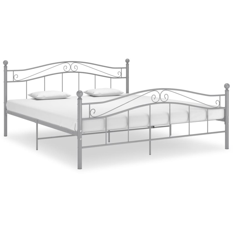 vidaXL Bett Grau Metall 140x200 cm vidaXL Bett Grau Metall 140x200 cm
