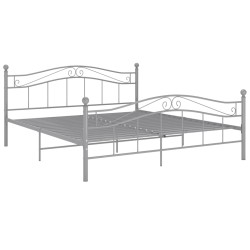 vidaXL Bett Grau Metall 140x200 cm