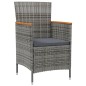 5-tlg. Garten-Essgruppe mit Kissen Poly Rattan Grau 5-tlg. Garten-Essgruppe mit Kissen Poly Rattan Grau