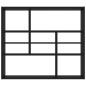 Wandregal Schwarz 90x16x78 cm Holzwerkstoff Wandregal Schwarz 90x16x78 cm Holzwerkstoff