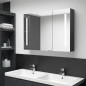 LED-Spiegelschrank fürs Bad 89x14x62 cm Glänzend Schwarz LED-Spiegelschrank fürs Bad 89x14x62 cm Glänzend Schwarz