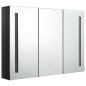 LED-Spiegelschrank fürs Bad 89x14x62 cm Glänzend Schwarz LED-Spiegelschrank fürs Bad 89x14x62 cm Glänzend Schwarz