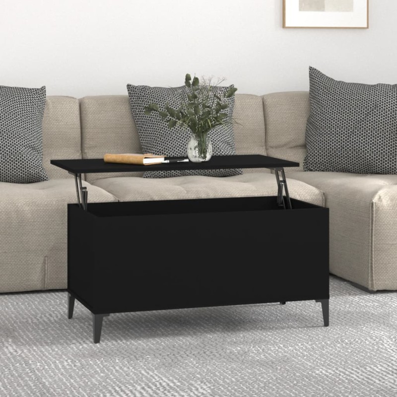 Couchtisch Schwarz 90x44,5x45 cm Holzwerkstoff Couchtisch Schwarz 90x44,5x45 cm Holzwerkstoff