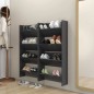 Wand-Schuhschränke 4 Stk. Grau 60x18x60 cm Holzwerkstoff Wand-Schuhschränke 4 Stk. Grau 60x18x60 cm Holzwerkstoff