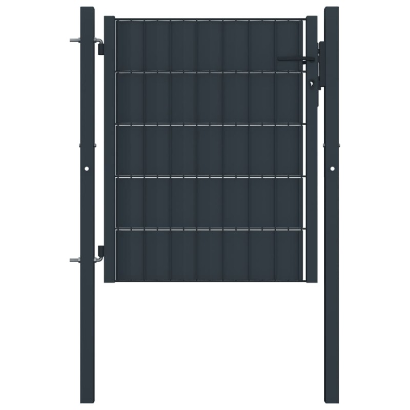 Zauntor PVC und Stahl 100x101 cm Anthrazit Zauntor PVC und Stahl 100x101 cm Anthrazit