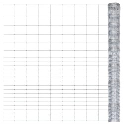 vidaXL Gartenzaun Verzinkter Stahl 50x1,6 m Silbern