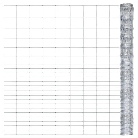 vidaXL Gartenzaun Verzinkter Stahl 50x1,6 m Silbern