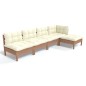 5-tlg. Garten-Lounge-Set mit Kissen Honigbraun Kiefernholz 5-tlg. Garten-Lounge-Set mit Kissen Honigbraun Kiefernholz