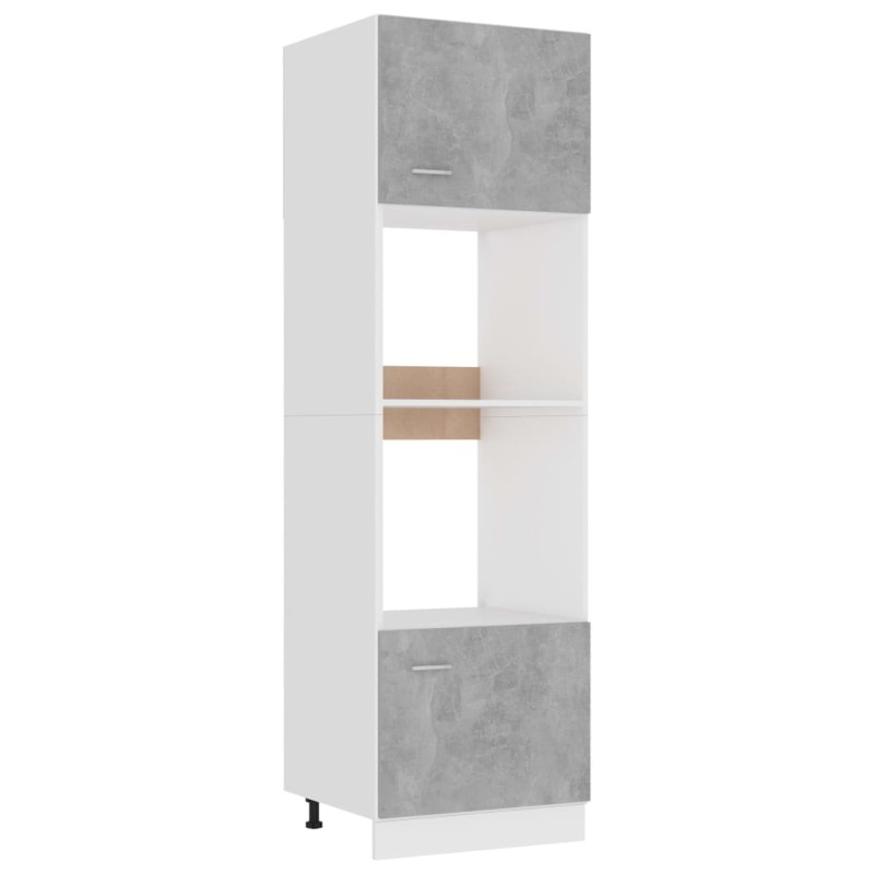 Mikrowellenumbauschrank Betongrau 60x57x207 cm Holzwerkstoff Mikrowellenumbauschrank Betongrau 60x57x207 cm Holzwerkstoff