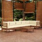 7-tlg. Garten-Lounge-Set mit Kissen Honigbraun Kiefernholz 7-tlg. Garten-Lounge-Set mit Kissen Honigbraun Kiefernholz