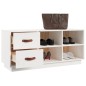vidaXL Schuhbank Weiß 100x34x45 cm Massivholz Kiefer vidaXL Schuhbank Weiß 100x34x45 cm Massivholz Kiefer