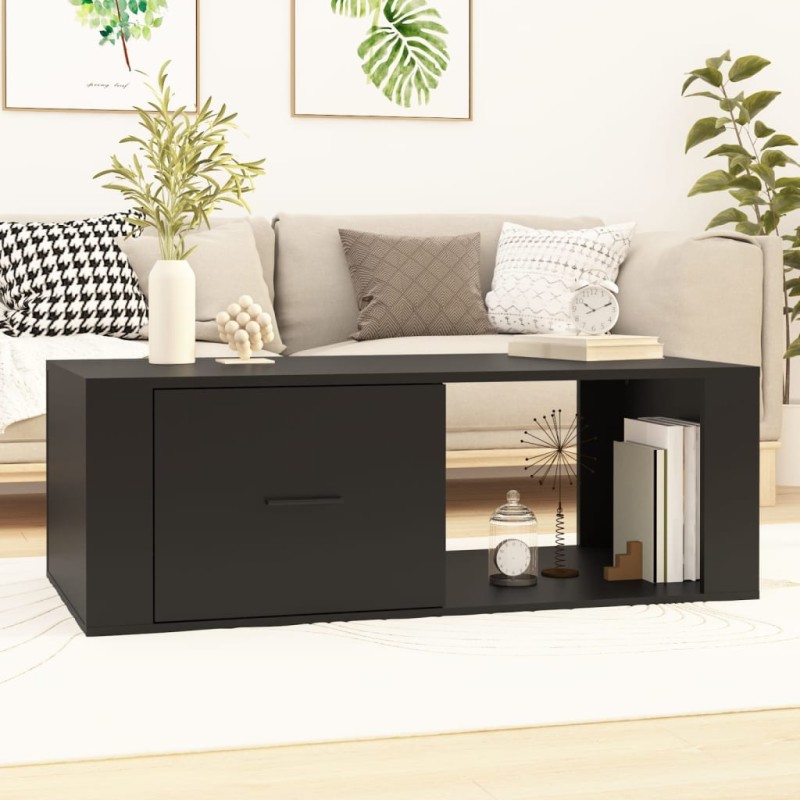 Couchtisch Schwarz 100x50,5x35 cm Holzwerkstoff Couchtisch Schwarz 100x50,5x35 cm Holzwerkstoff