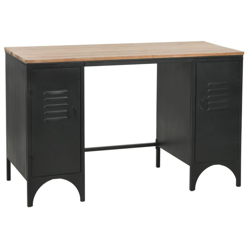 Schreibtisch mit Ständer Tannenholz Massiv und Stahl 120x50x76 cm Schreibtisch mit Ständer Tannenholz Massiv und Stahl 120x50x76 cm