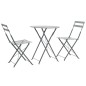 vidaXL 3-tlg. Bistro-Set Stahl Grau vidaXL 3-tlg. Bistro-Set Stahl Grau