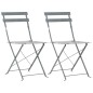 vidaXL 3-tlg. Bistro-Set Stahl Grau vidaXL 3-tlg. Bistro-Set Stahl Grau