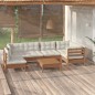 7-tlg. Garten-Lounge-Set mit Kissen Honigbraun Kiefernholz 7-tlg. Garten-Lounge-Set mit Kissen Honigbraun Kiefernholz
