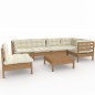 7-tlg. Garten-Lounge-Set mit Kissen Honigbraun Kiefernholz 7-tlg. Garten-Lounge-Set mit Kissen Honigbraun Kiefernholz