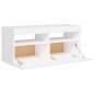 vidaXL TV-Schrank mit LED-Leuchten Weiß 90x35x40 cm vidaXL TV-Schrank mit LED-Leuchten Weiß 90x35x40 cm