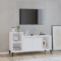 vidaXL TV-Schrank Hochglanz-Weiß 100x35x55 cm Holzwerkstoff