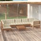 8-tlg. Garten-Lounge-Set mit Kissen Honigbraun Kiefernholz 8-tlg. Garten-Lounge-Set mit Kissen Honigbraun Kiefernholz