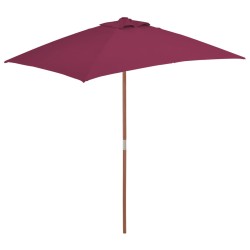 vidaXL Sonnenschirm mit Holzmast 150 x 200 cm Bordeauxrot