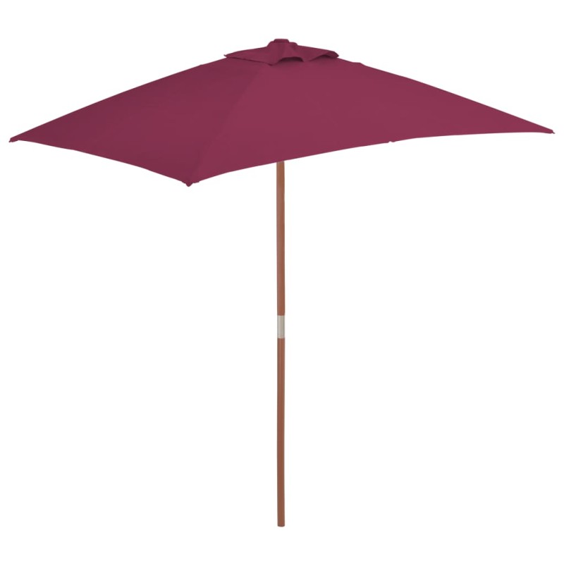 vidaXL Sonnenschirm mit Holzmast 150 x 200 cm Bordeauxrot vidaXL Sonnenschirm mit Holzmast 150 x 200 cm Bordeauxrot