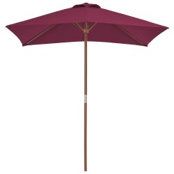 vidaXL Sonnenschirm mit Holzmast 150 x 200 cm Bordeauxrot