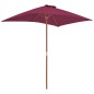 vidaXL Sonnenschirm mit Holzmast 150 x 200 cm Bordeauxrot vidaXL Sonnenschirm mit Holzmast 150 x 200 cm Bordeauxrot
