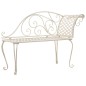 Garten-Chaiselongue 128 cm Metall Antik Weiß Garten-Chaiselongue 128 cm Metall Antik Weiß