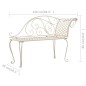 Garten-Chaiselongue 128 cm Metall Antik Weiß Garten-Chaiselongue 128 cm Metall Antik Weiß