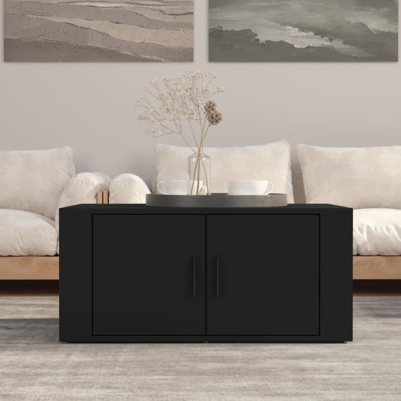 Couchtisch Schwarz 80x50x36 cm Holzwerkstoff Couchtisch Schwarz 80x50x36 cm Holzwerkstoff