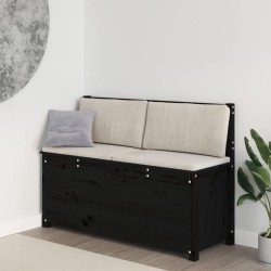 vidaXL Sitzbank Schwarz 110x41x76,5 cm Massivholz Kiefer