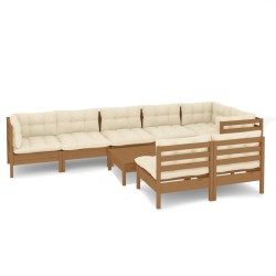 vidaXL 9-tlg. Garten-Lounge-Set mit Kissen Honigbraun Kiefernholz