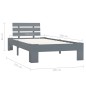 Massivholzbett Grau Kiefer 100x200 cm Massivholzbett Grau Kiefer 100x200 cm