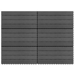 WPC-Fliesen 60×30 cm 6 Stk. 1m² Grau