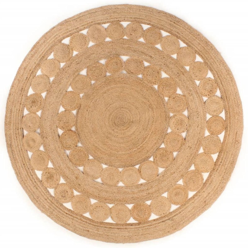 Teppich Geflochten Jute 180 cm Rund Teppich Geflochten Jute 180 cm Rund