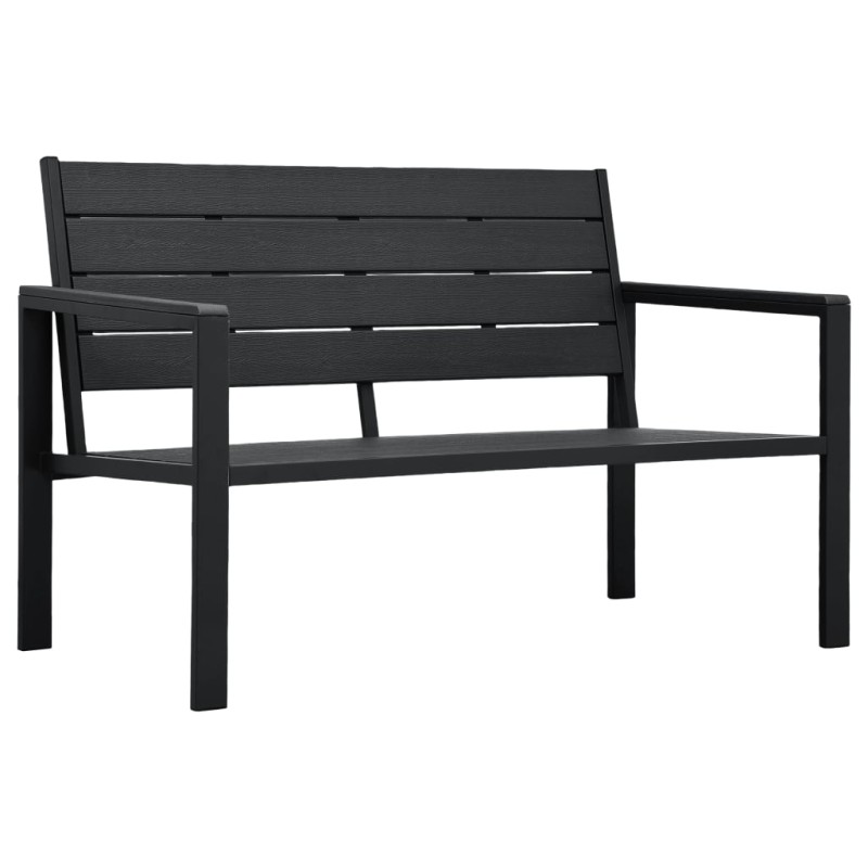 vidaXL Gartenbank 120 cm HDPE Schwarz Holz-Optik vidaXL Gartenbank 120 cm HDPE Schwarz Holz-Optik