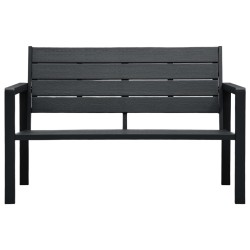 vidaXL Gartenbank 120 cm HDPE Schwarz Holz-Optik