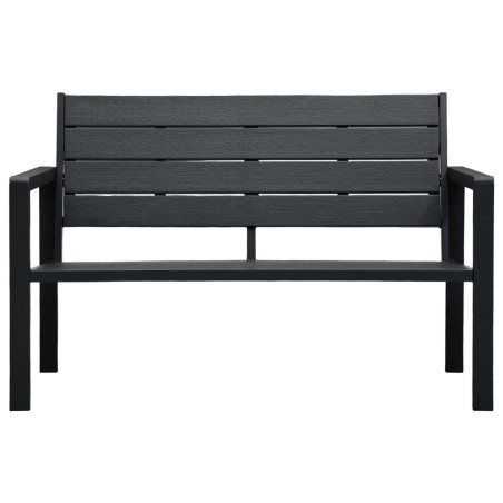 vidaXL Gartenbank 120 cm HDPE Schwarz Holz-Optik