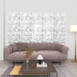 3D-Wandpaneele 12 Stk. 50x50 cm Diamant Grau 3 m²