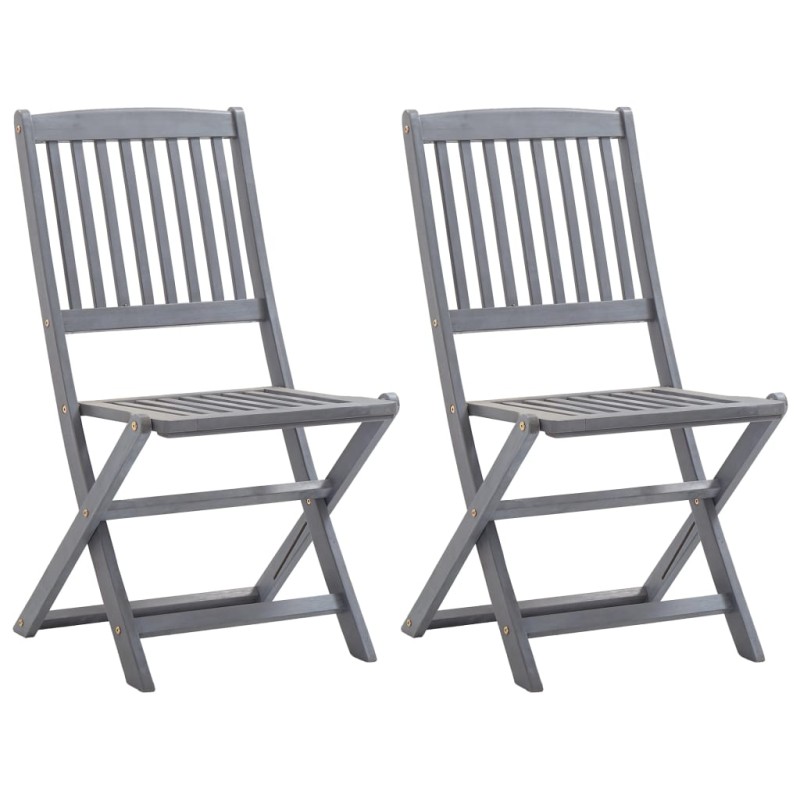Klappbare Gartenstühle 2 Stk. Massivholz Akazie Klappbare Gartenstühle 2 Stk. Massivholz Akazie