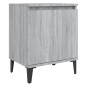 vidaXL Nachttisch mit Metallbeinen Grau Sonoma-Eiche 40x30x50 cm vidaXL Nachttisch mit Metallbeinen Grau Sonoma-Eiche 40x30x50 cm