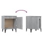 vidaXL Nachttisch mit Metallbeinen Grau Sonoma-Eiche 40x30x50 cm vidaXL Nachttisch mit Metallbeinen Grau Sonoma-Eiche 40x30x50 cm